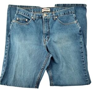 London Jean Flare Denim Jeans Women 14 Blue Vintage High Rise 100% Cotton